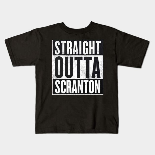 Dunder Mifflin - Straight Outta Scranton Kids T-Shirt by WiccanNerd